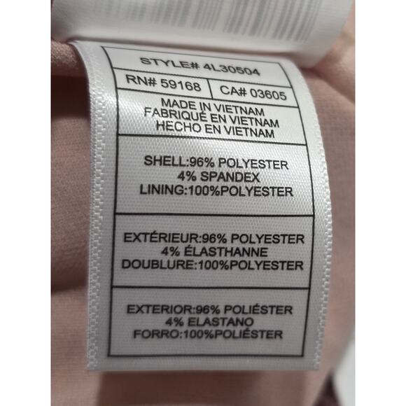 NWT Karen Kane pink shimmer sequin long sleeve top ruched sides - large - Picture 7 of 8